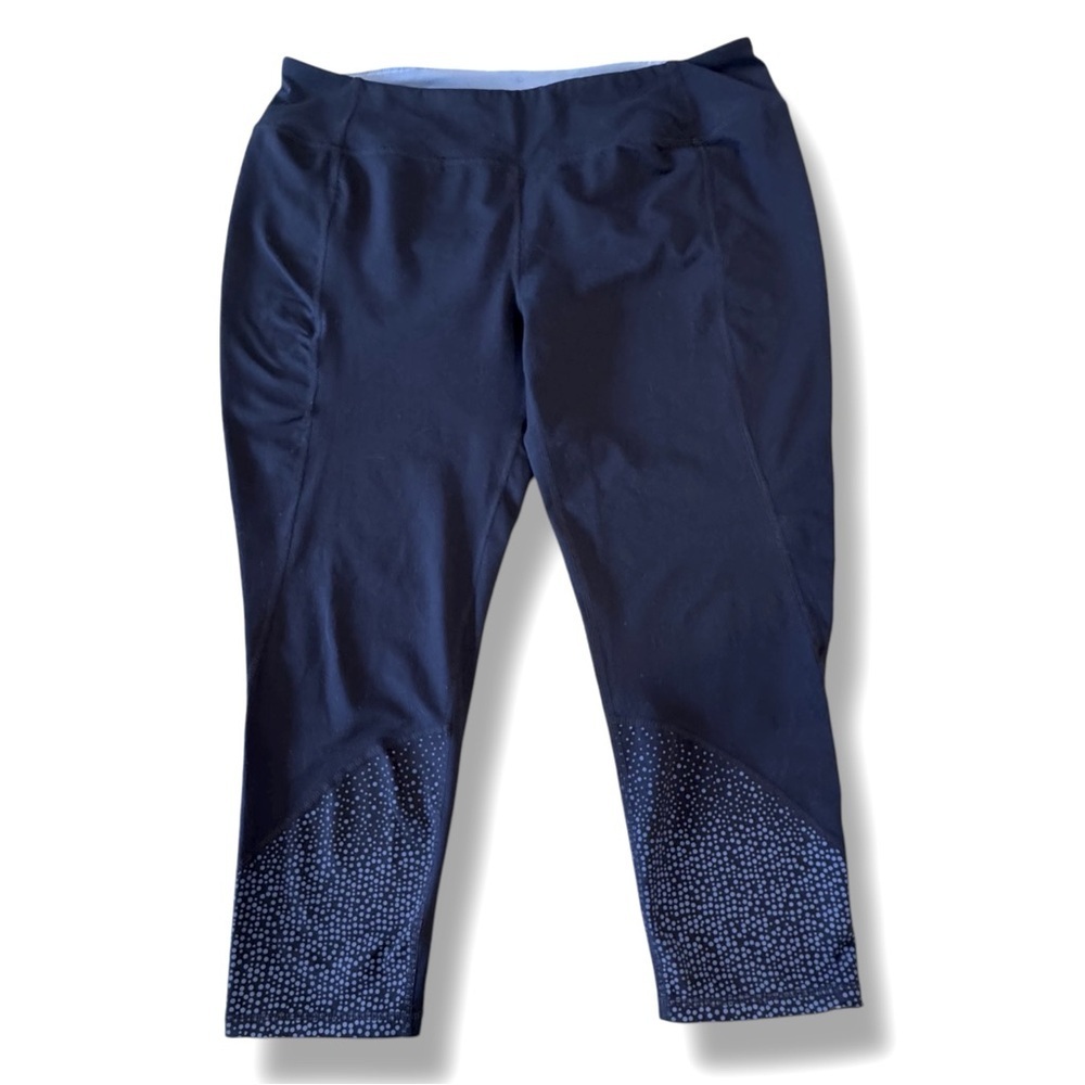Tangerine Size XL Leggings Yoga Athletic Capri Pants Dark Gray Blue